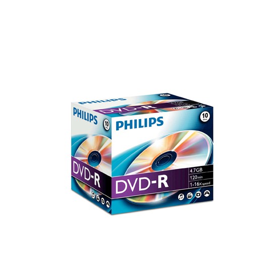 DVD-R Philips 4.7GB 16X Jewell Case 10